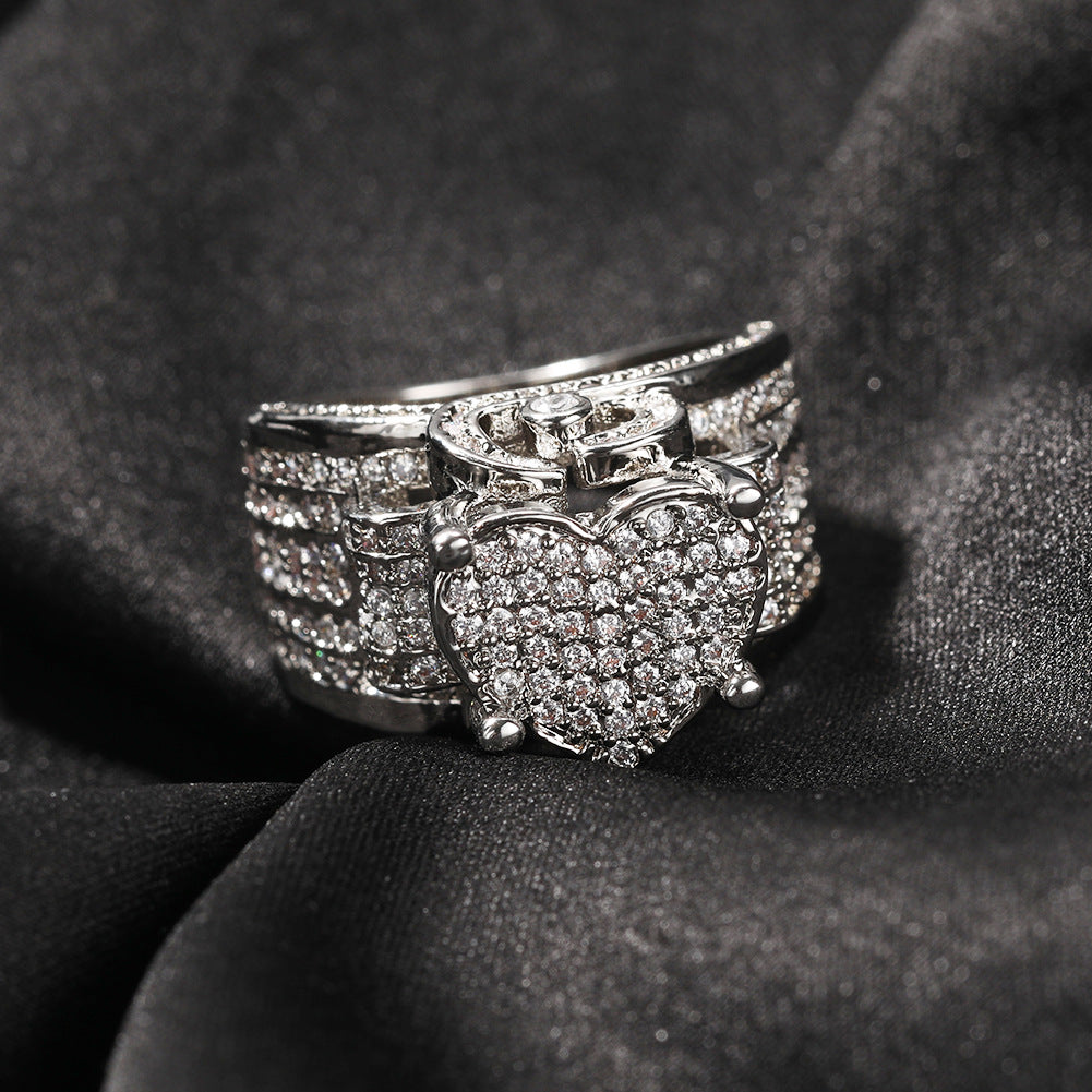 Heart Shape Drilled Diamond Ring