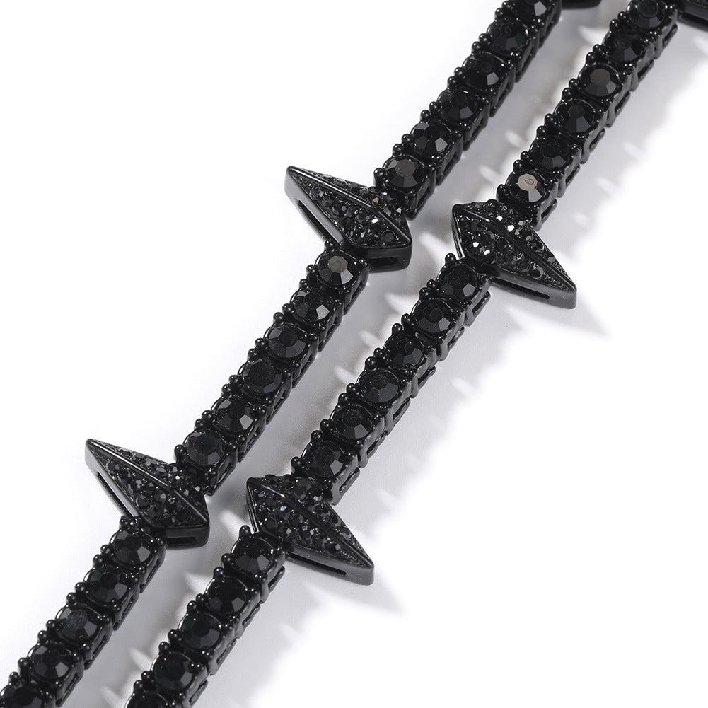 Black Alloy Color Diamond Tennis Chain