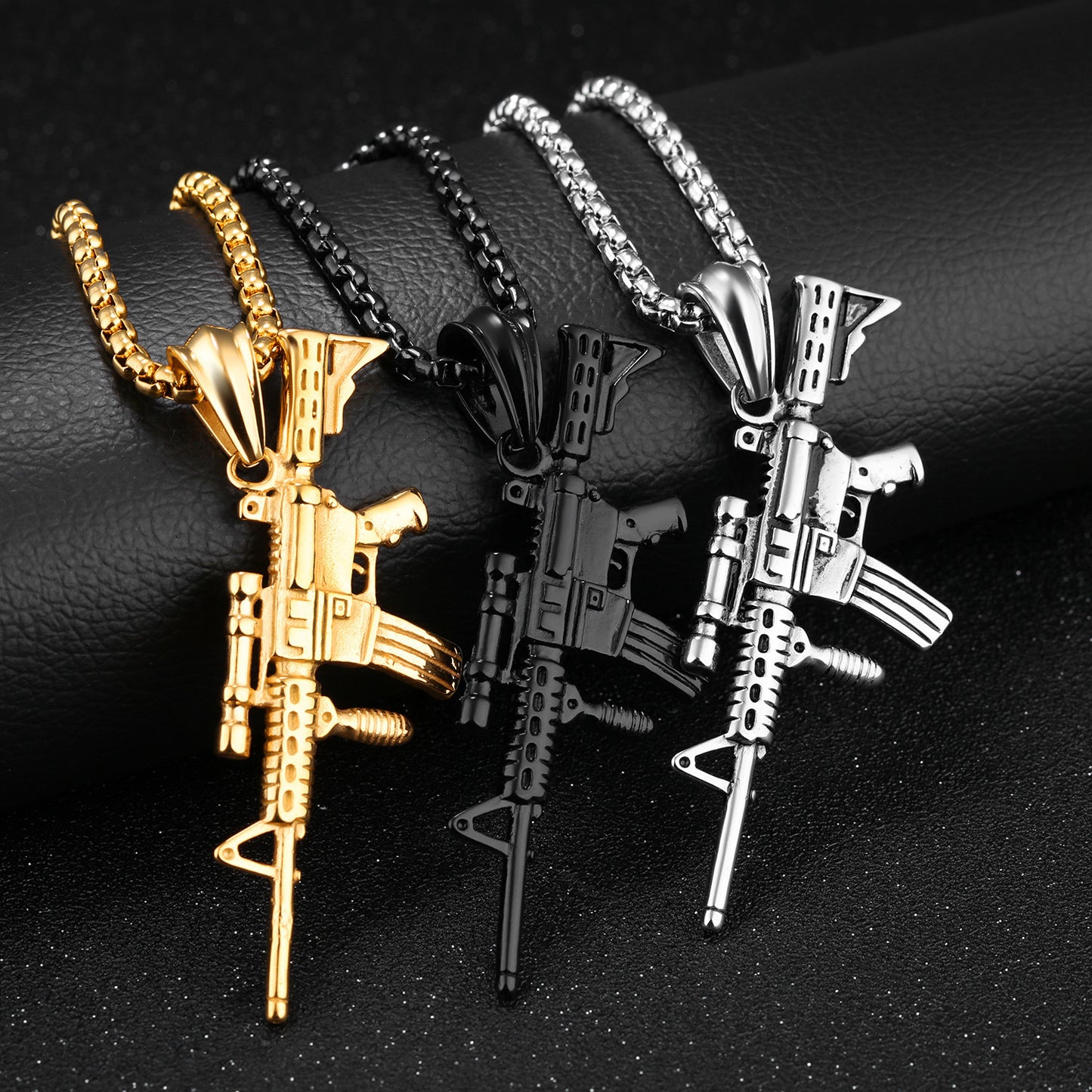 Rifle Mechanical Mold Pendant Necklace