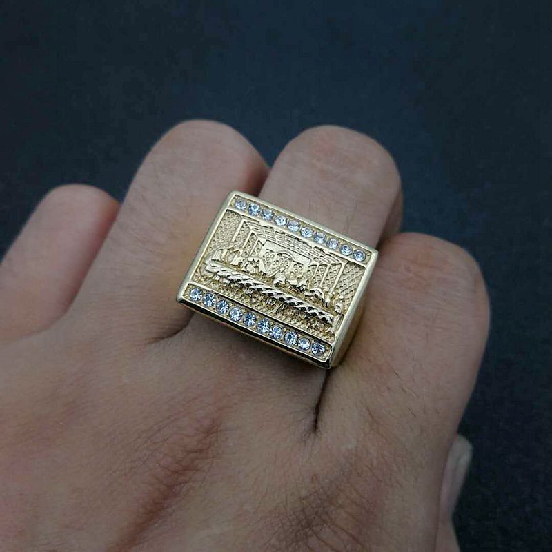 Gold-Plated Dinner men's Diamond ring
