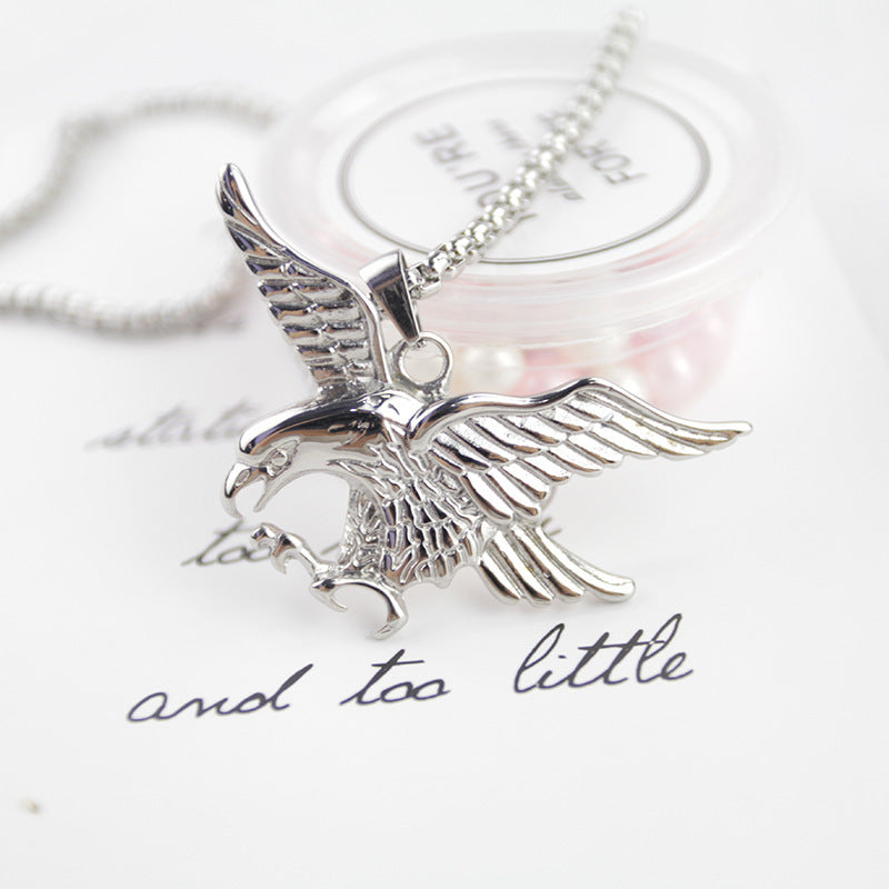 Silver Eagle Animal Pendant Necklace