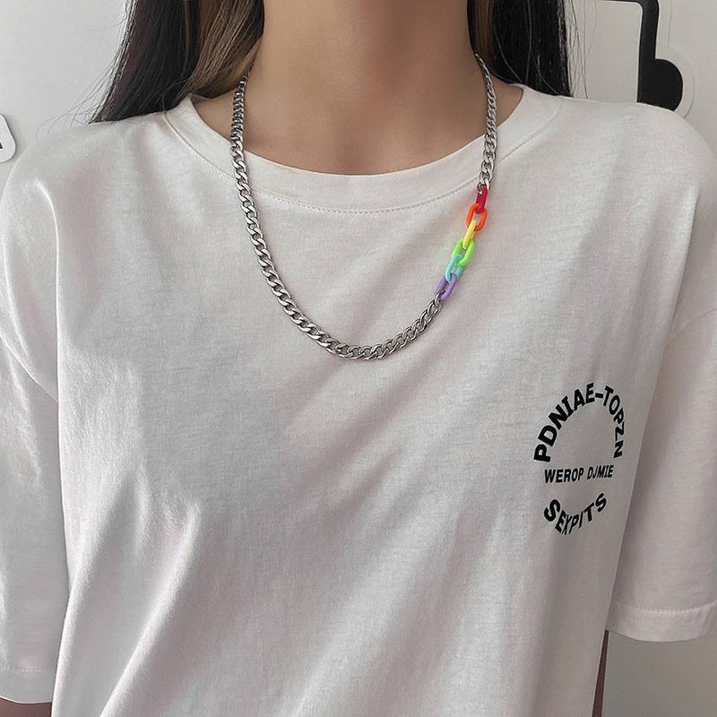 Titanium Steel Color Figaro Chain