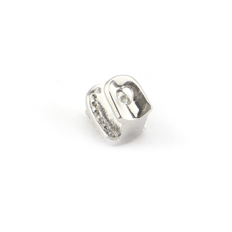 Hip-Hop Super Flah Diamond Hollowed-up Single Gold Tooth