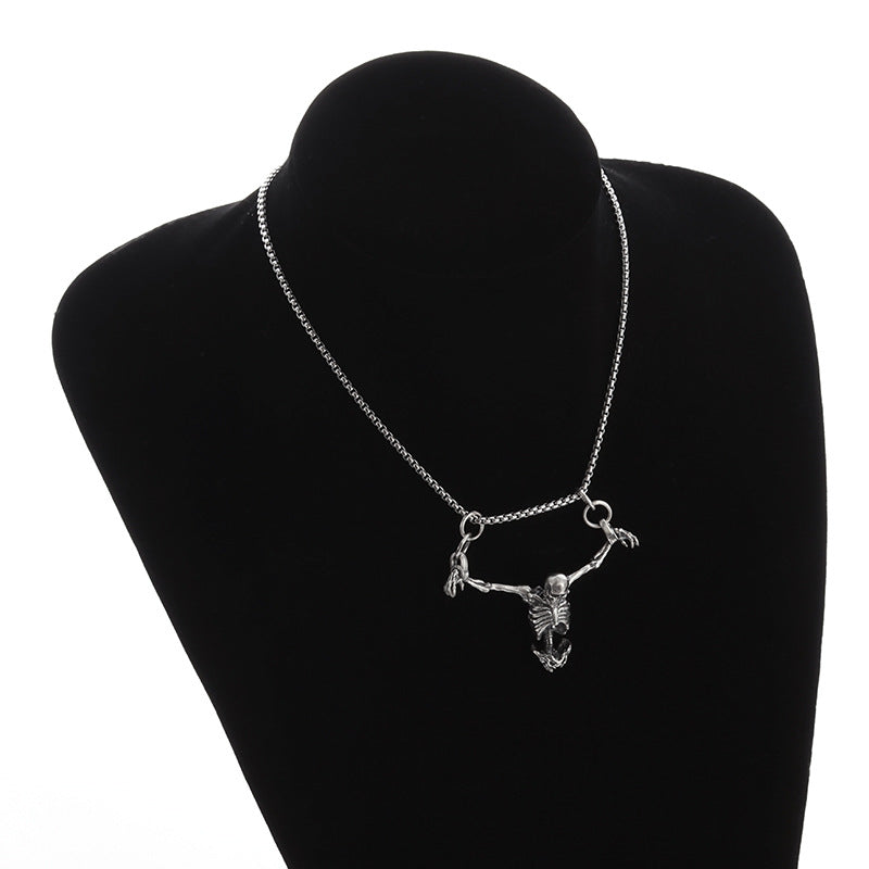 Turtured Skull Pendant Necklace
