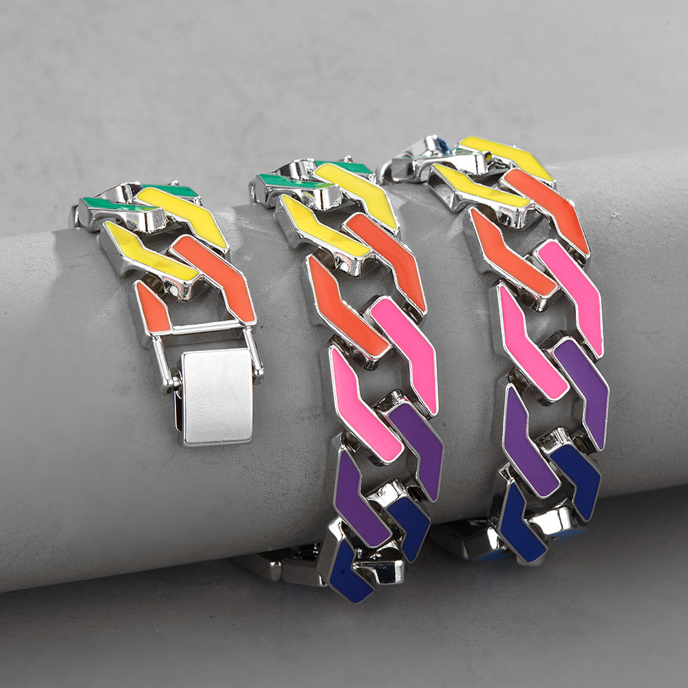 Hip-Hop Colorful Cuban Necklace