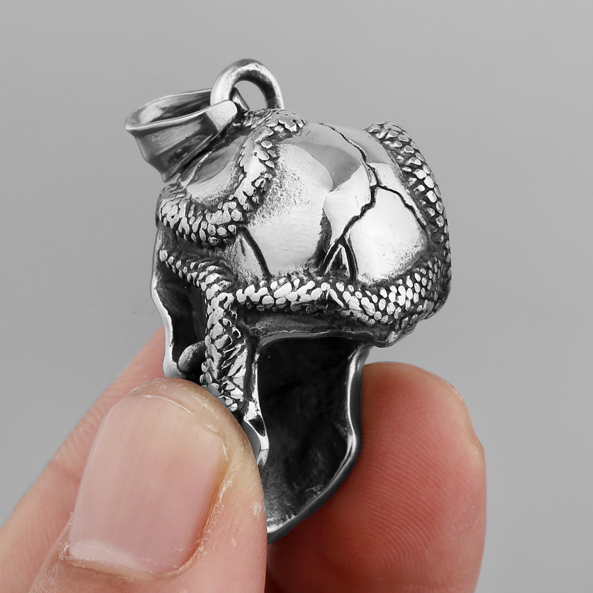 Snake in Skull Pendant Necklace