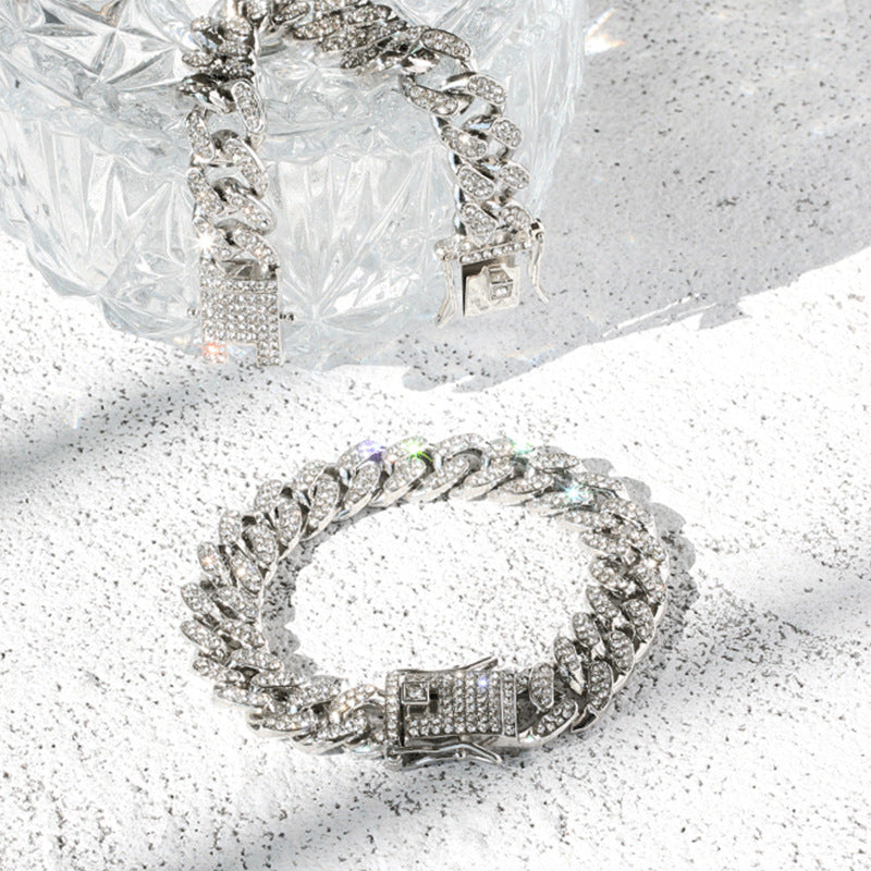 Full Diamond Luxury Watches and Cuban bracelets Combine