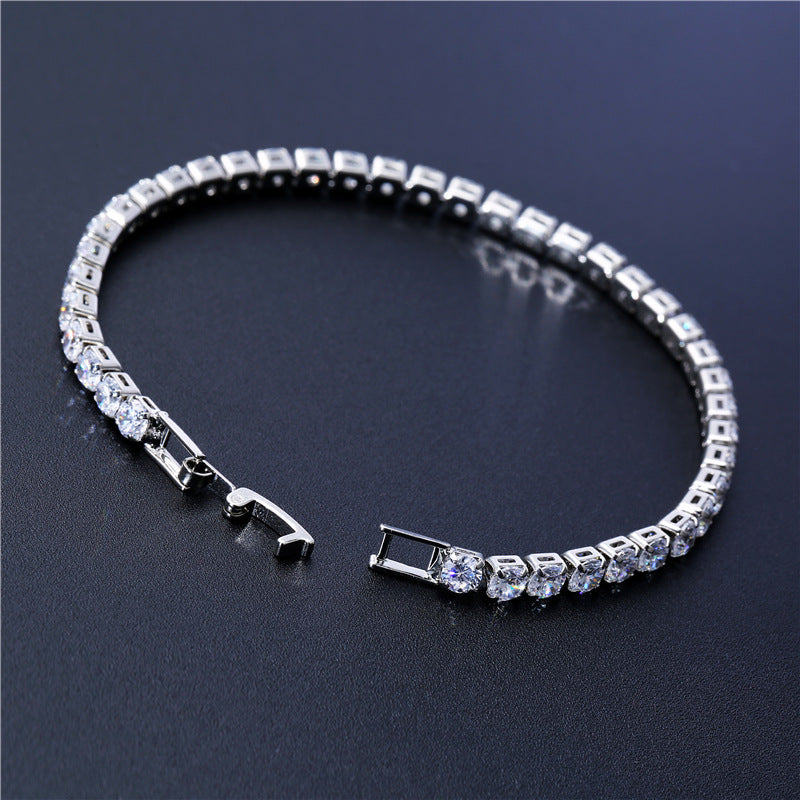 Platinum and White Room Blue Tennis Bracelet 19cm