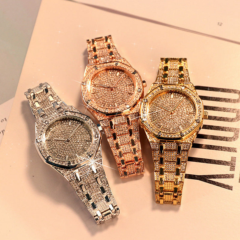 Inlaid Full Diamond Quartz Watches
