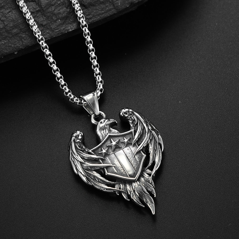Eagle Shield Animal Pendant Necklace