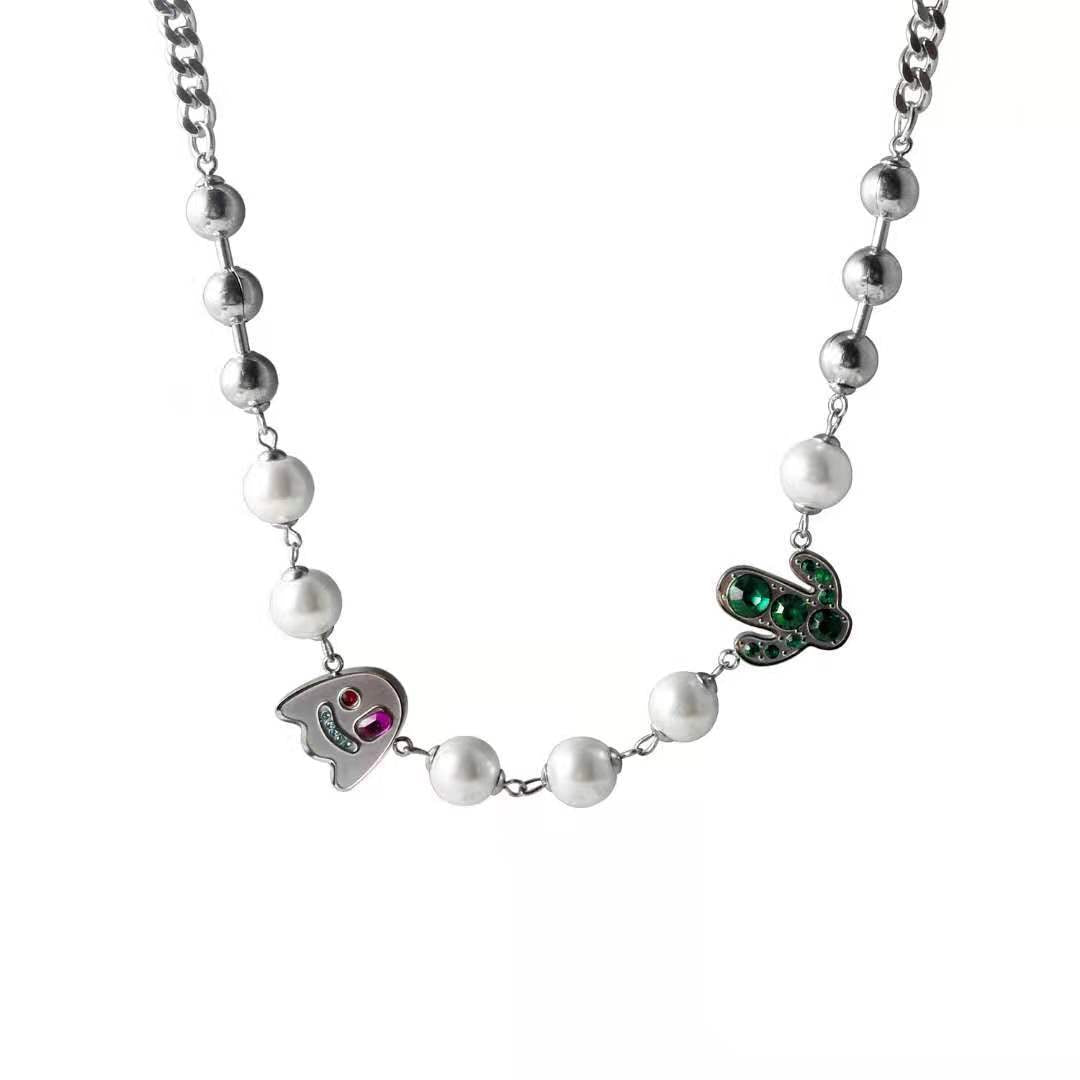 Fairy Palm Pearl Splicing Titanium Steel Pearl Chain