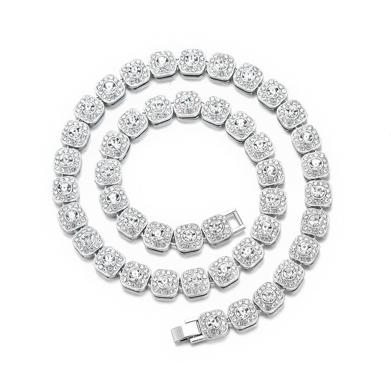 18in Silver Diamond Rock Sugar Diamond Chain