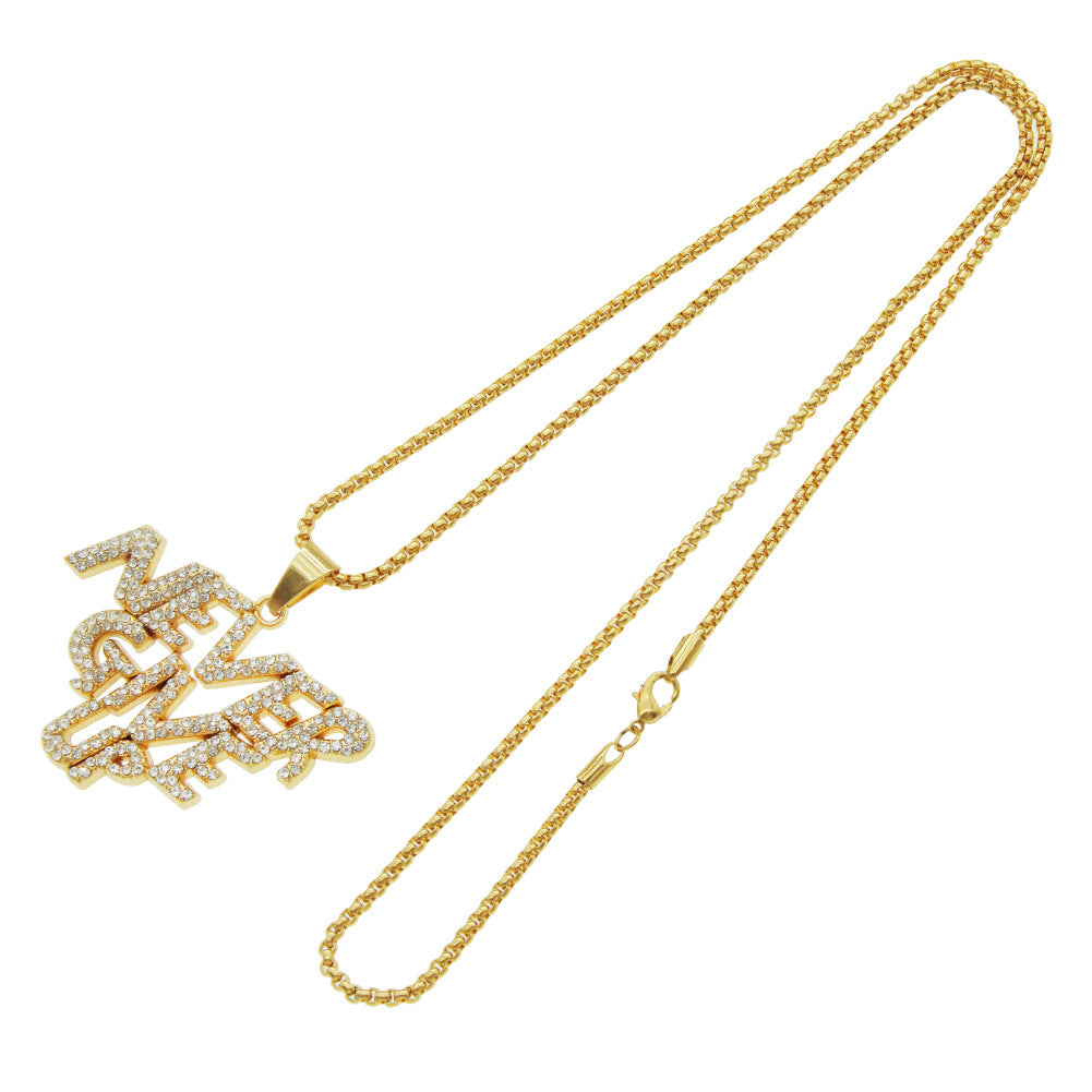 Never Give Up Letters Pendant Necklace