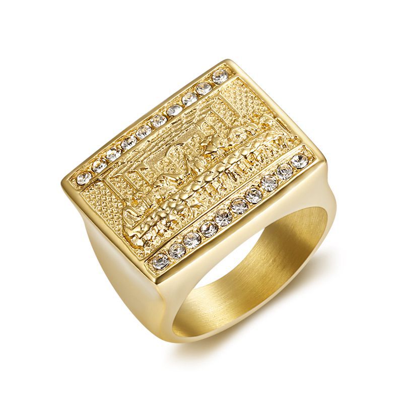Gold-Plated Dinner men's Diamond ring