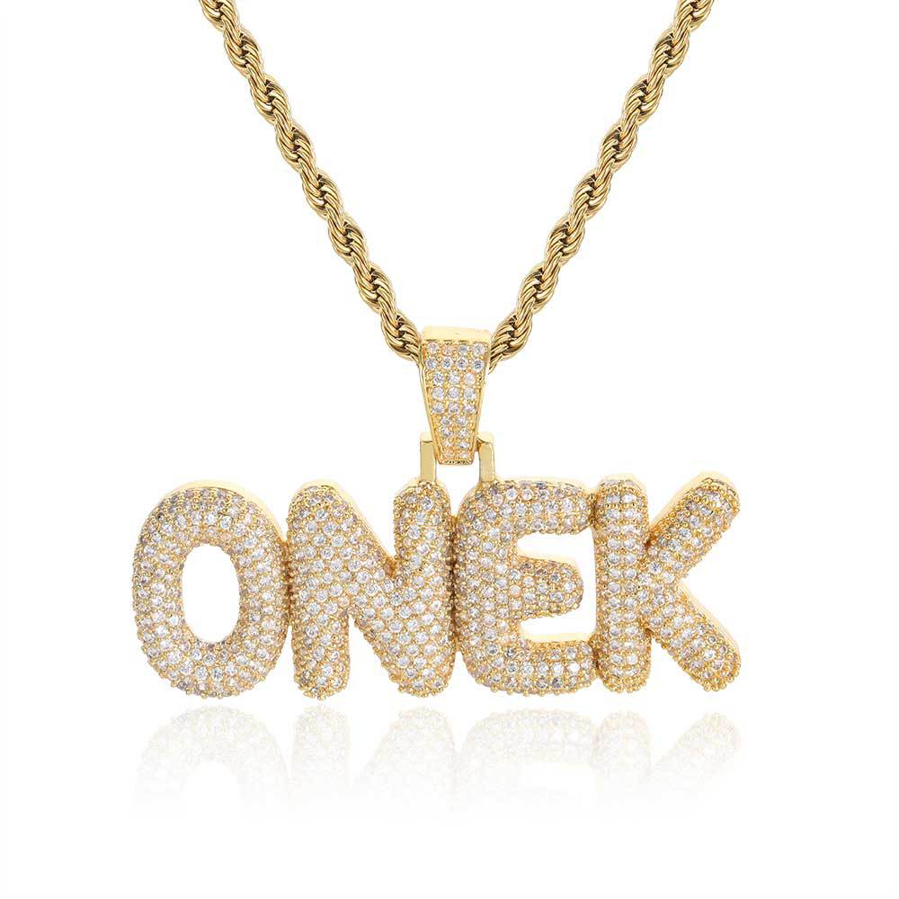 Custom Bubble English Letter Combination Necklace