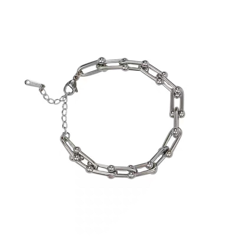 Hip Hop Design Titanium Plain Bracelet