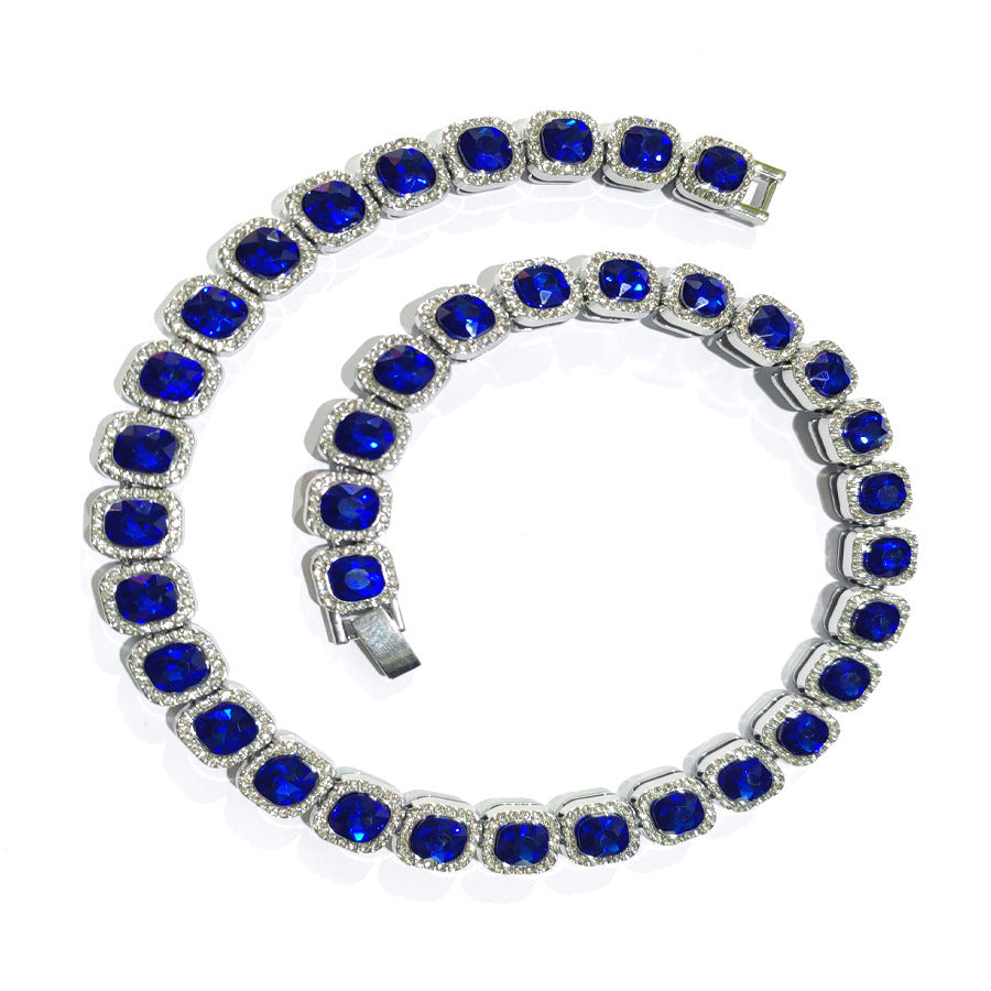 Sapphire Square Sugar Diamond Chain
