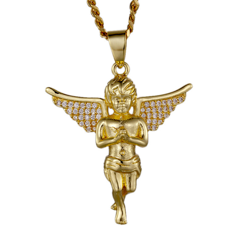 Angel Cross Cupid Pendant Two-color Suit Chain