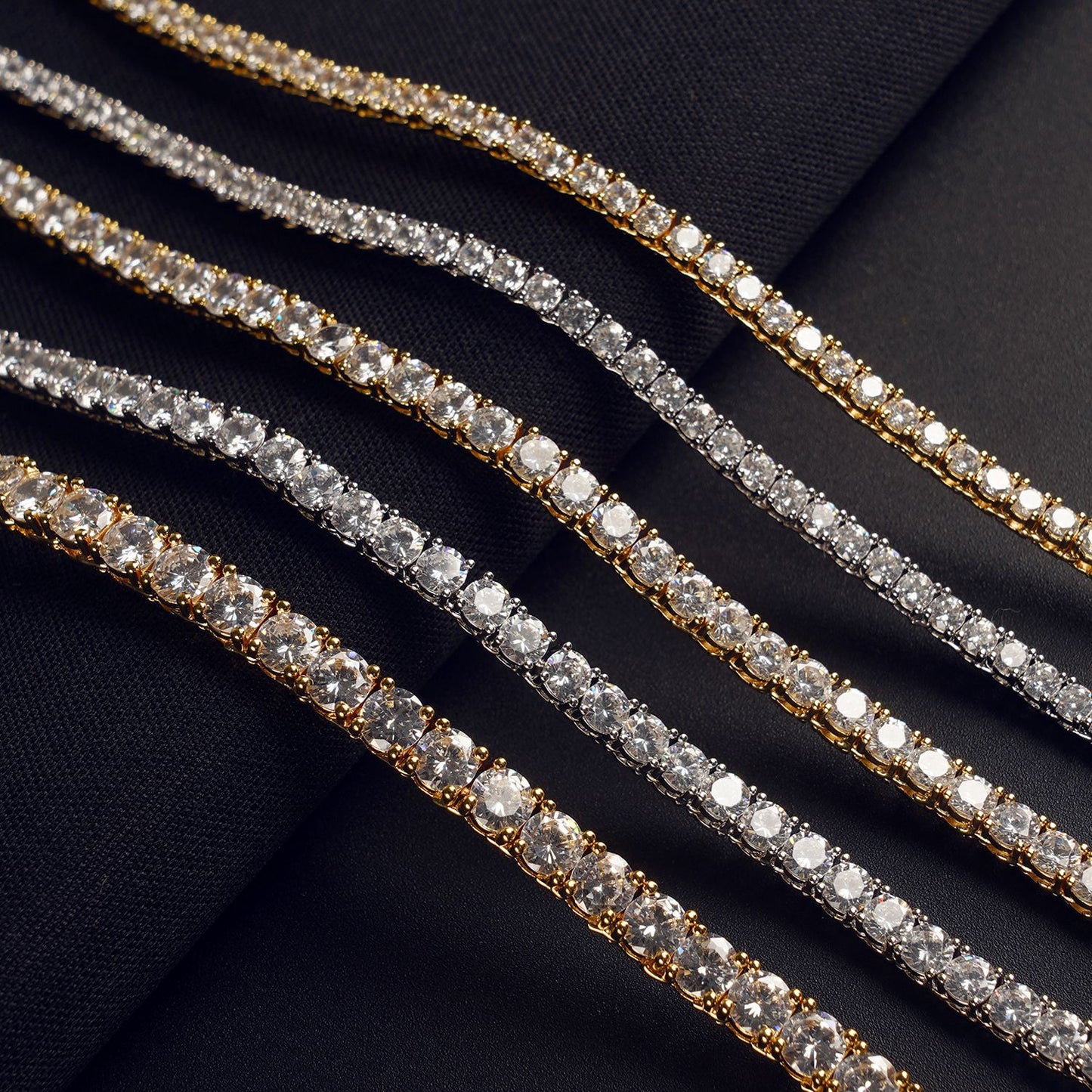 5mm Gold Single row of Tennis Bracelet