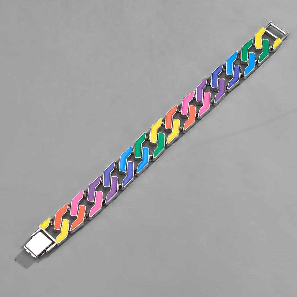 Hip-Hop Colorful Cuban Bracelet