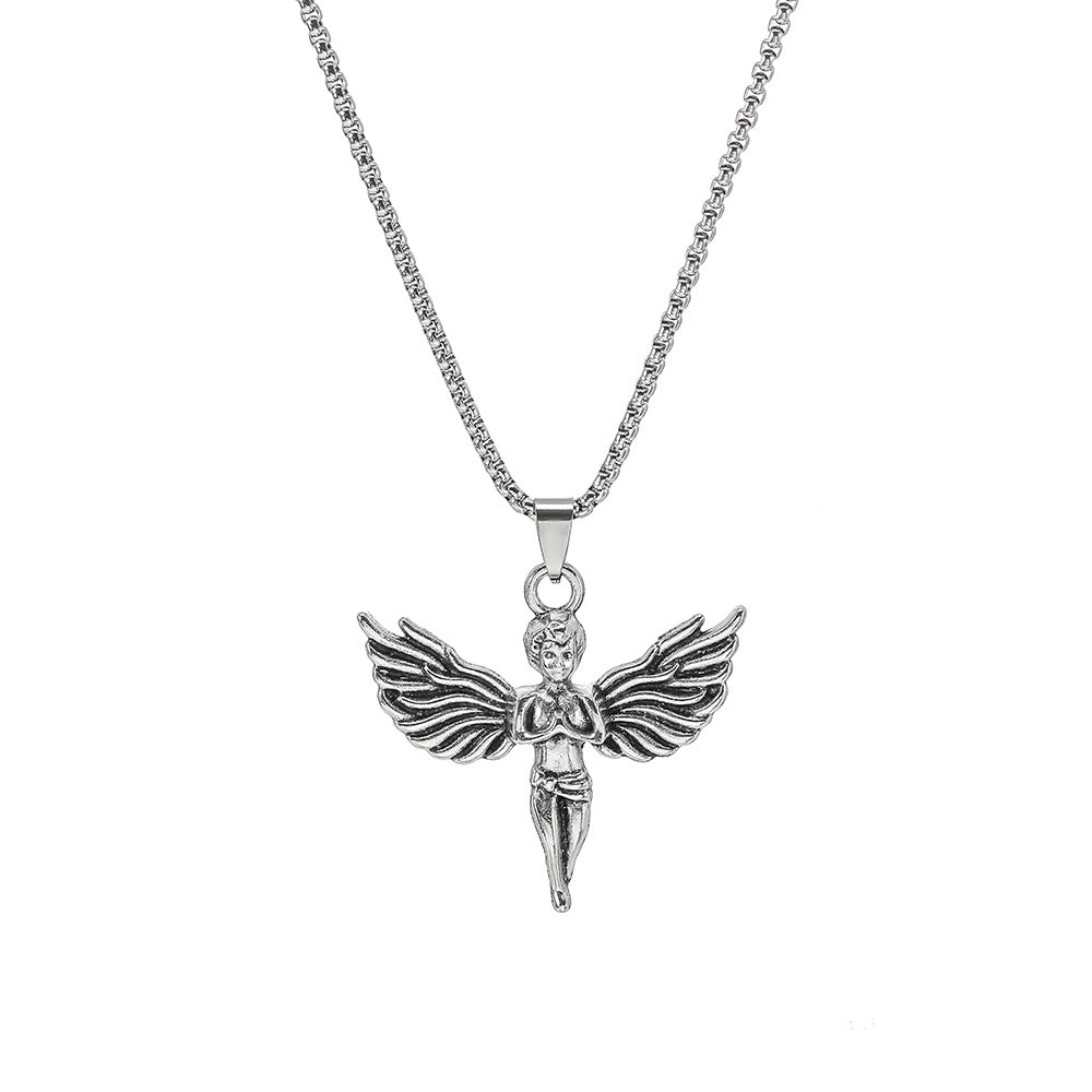 Angel Cupid Pendant Titanium Steel Sweater Chain