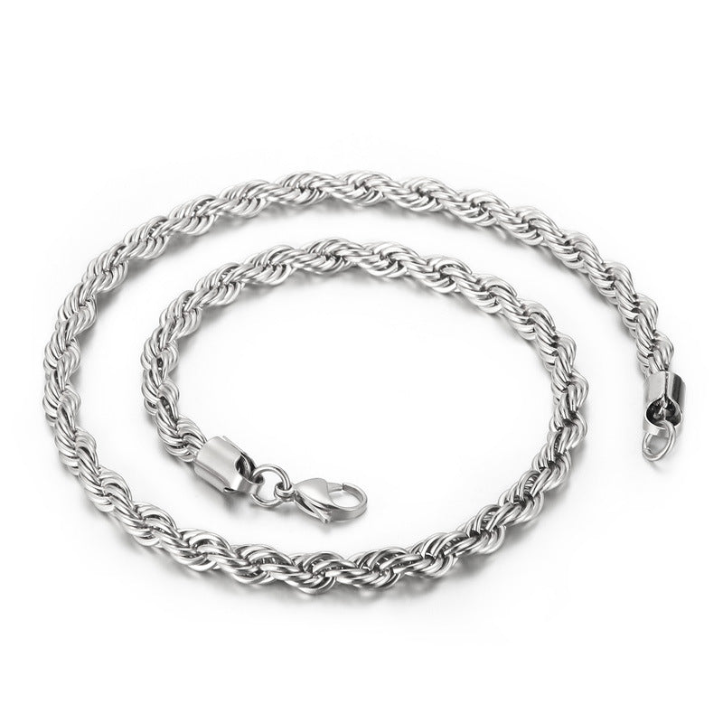 4mm Hip -hop Twist Rope Chain