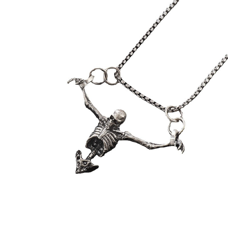 Turtured Skull Pendant Necklace