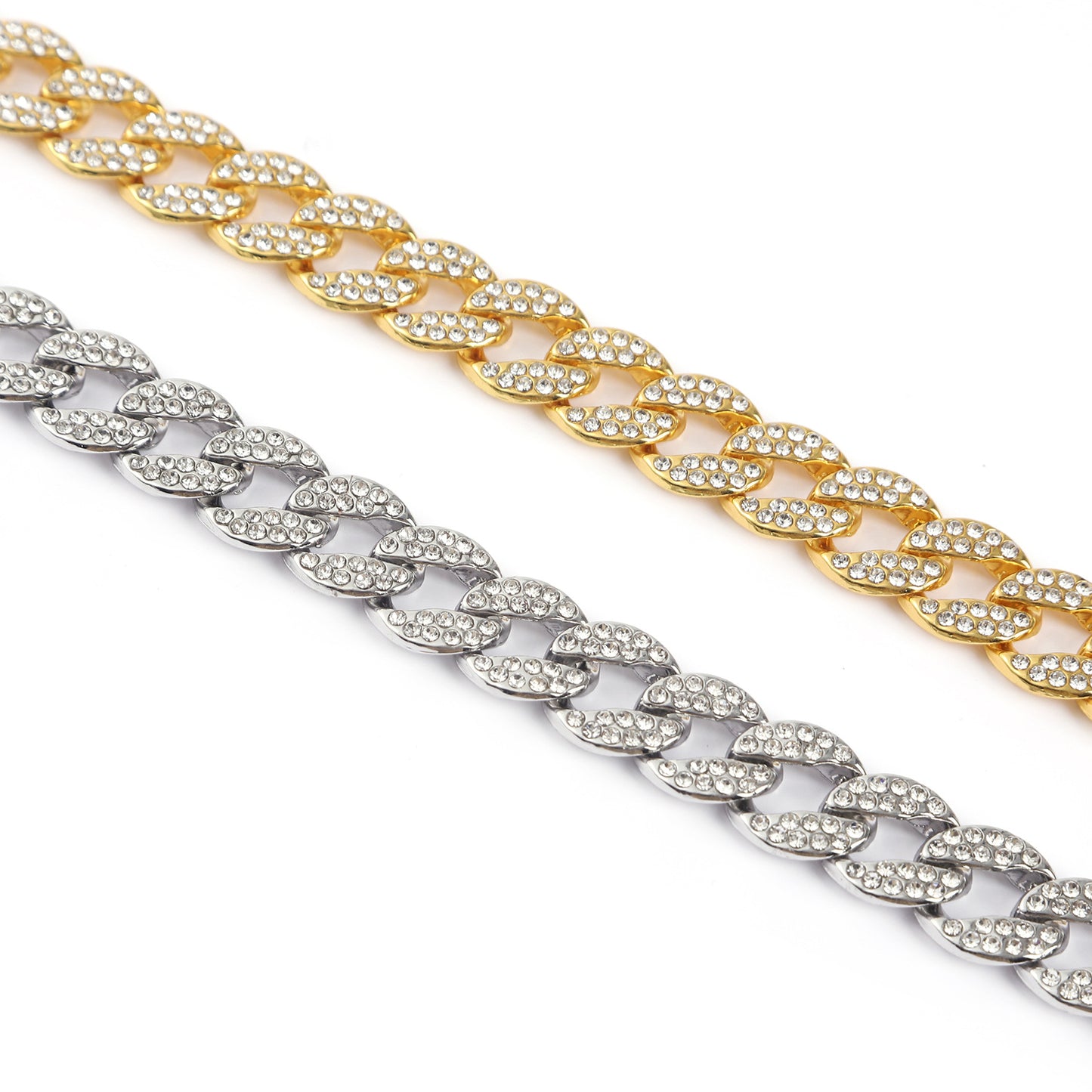 Golden Wavy Full Drill Cuban Chain