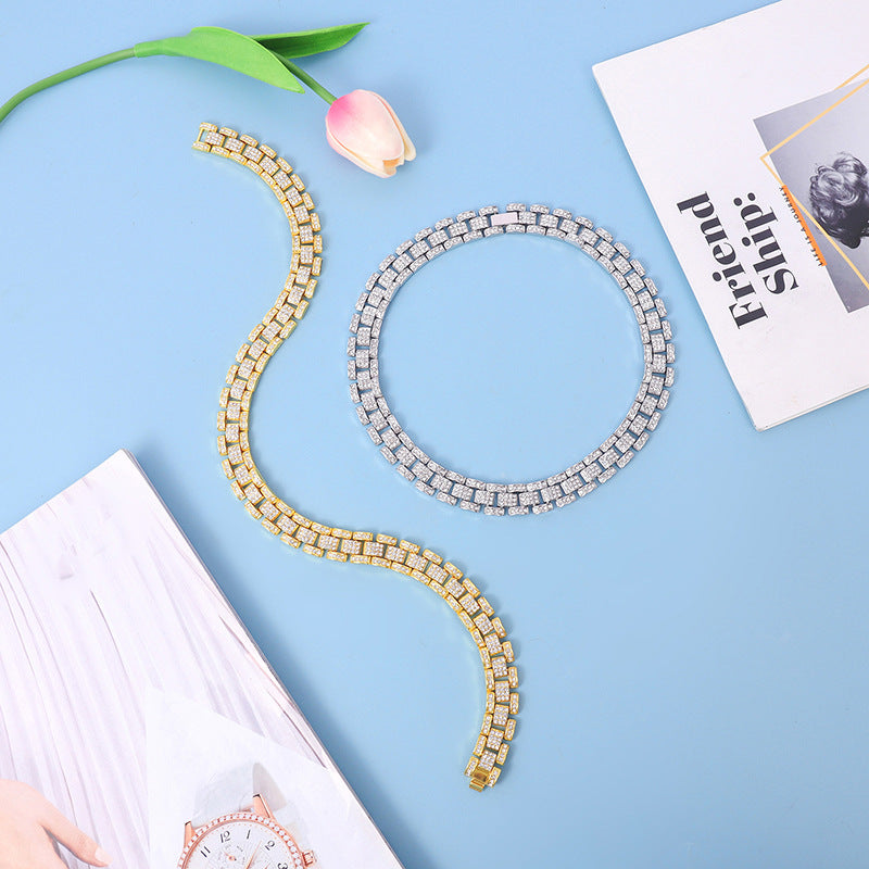 Silver Punk Bracelet Cuban Chain