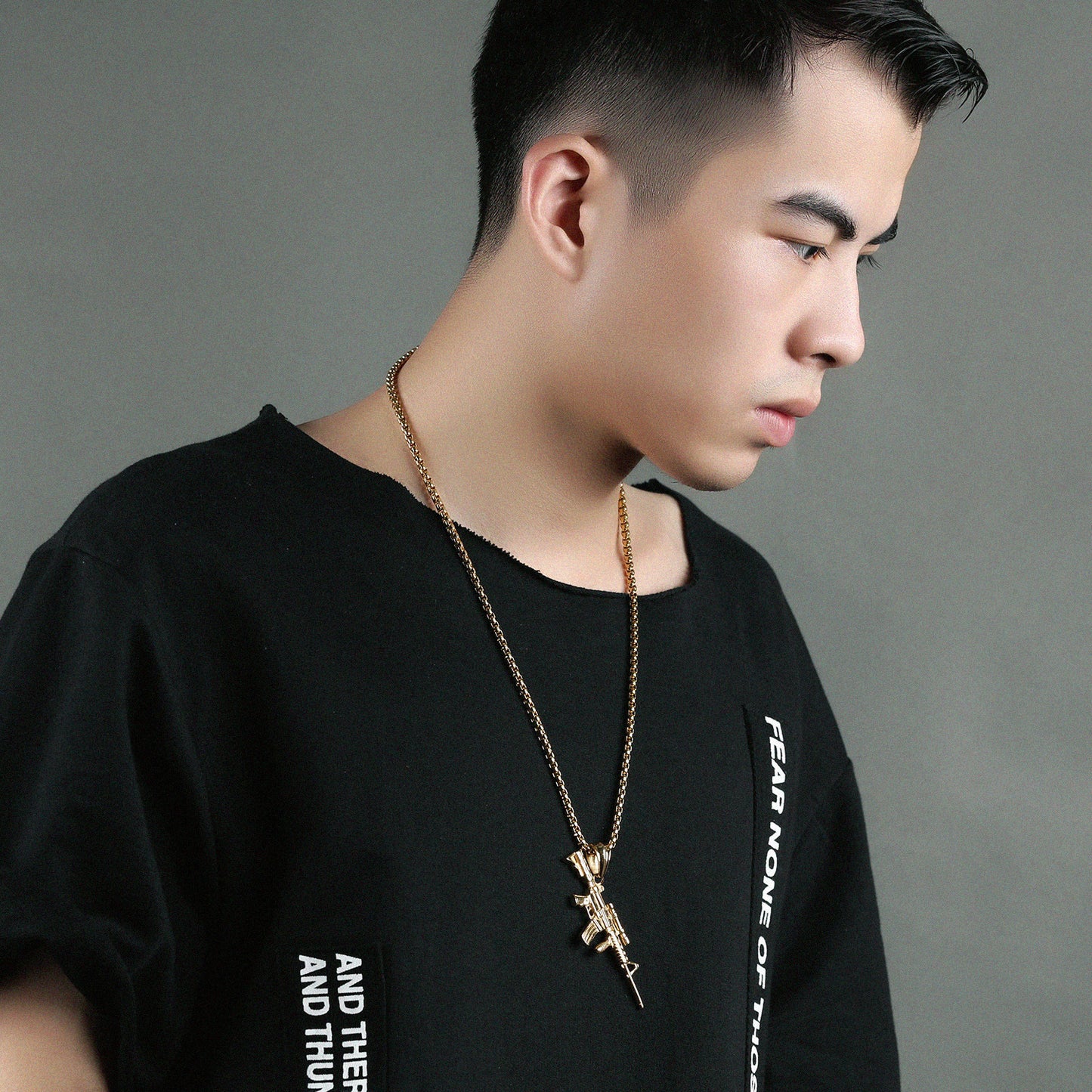 Rifle Mechanical Mold Pendant Necklace