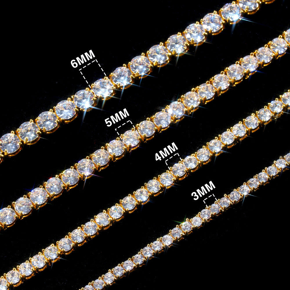 5mm 20in Golden Bottom Powder Pink Lobster Deduction Tennis Chain