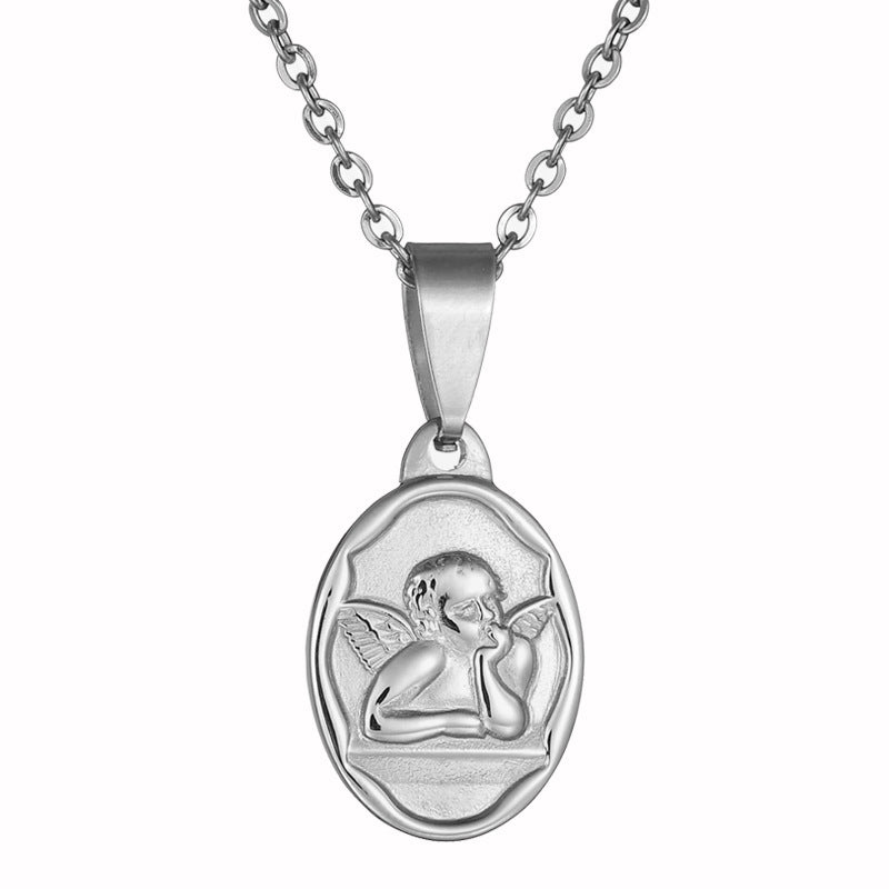 Cupid Oval Pendant Necklace