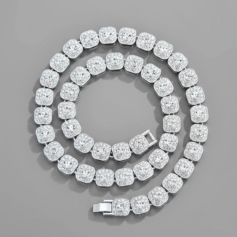 18in Silver Diamond Rock Sugar Diamond Chain