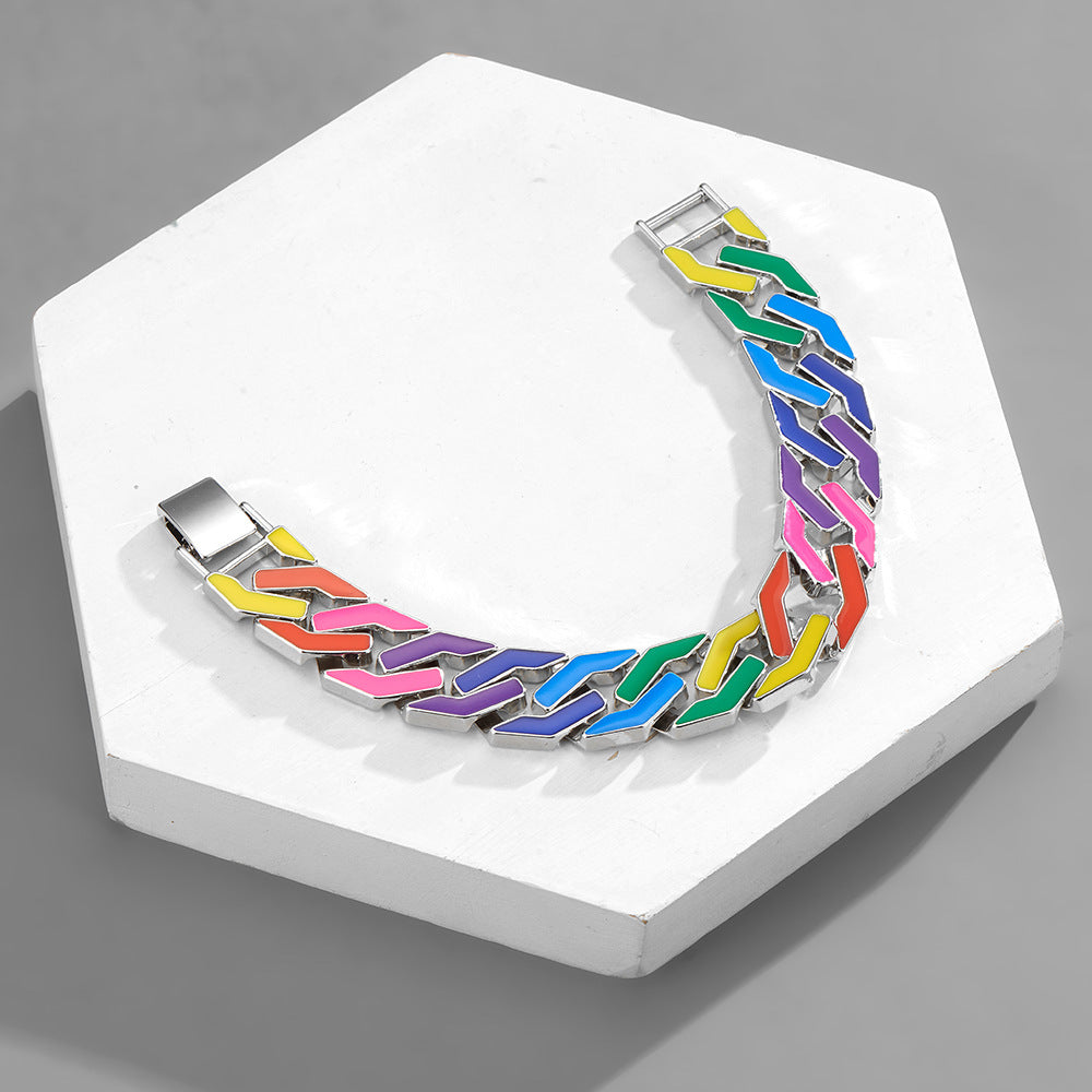 Hip-Hop Colorful Cuban Bracelet