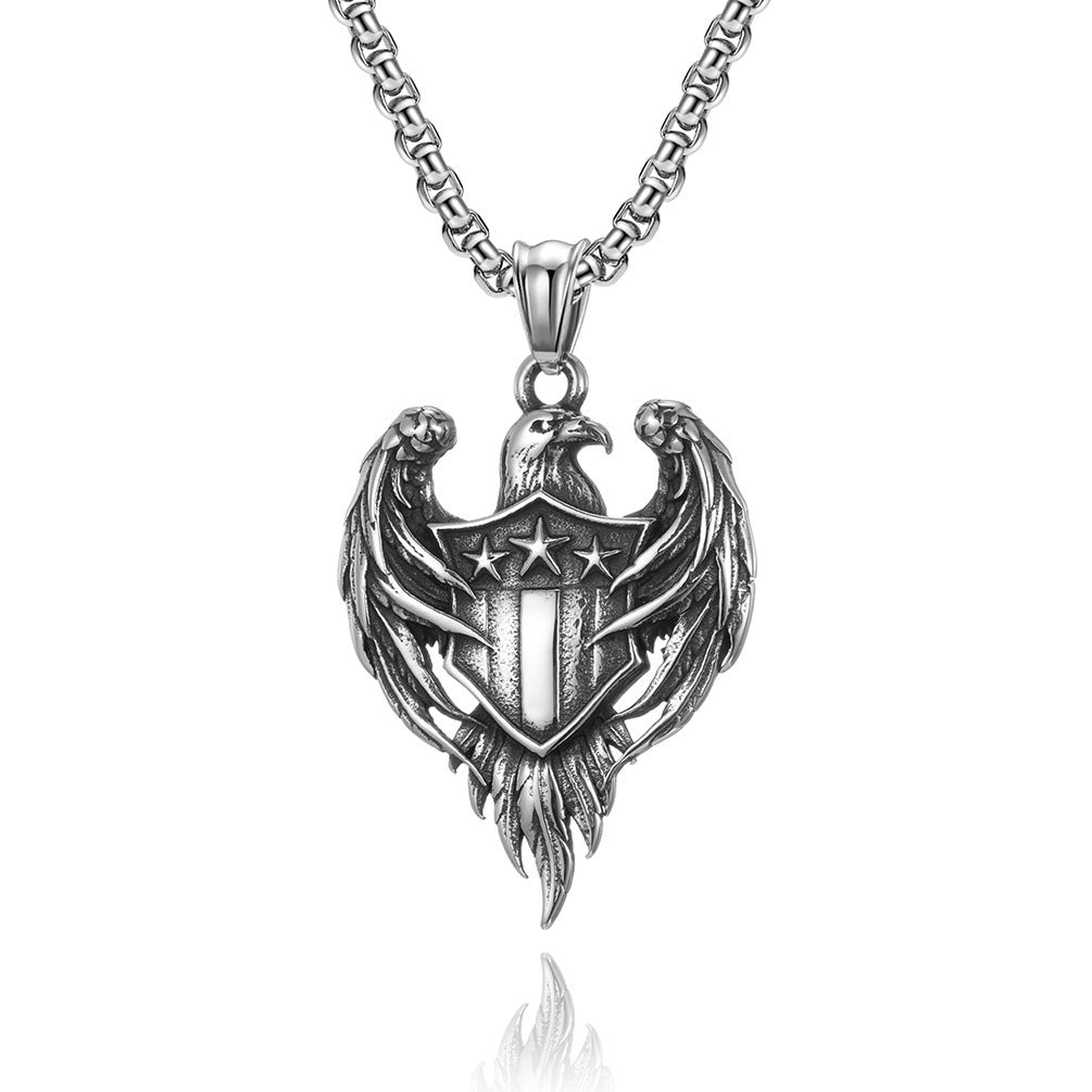 Eagle Shield Animal Pendant Necklace