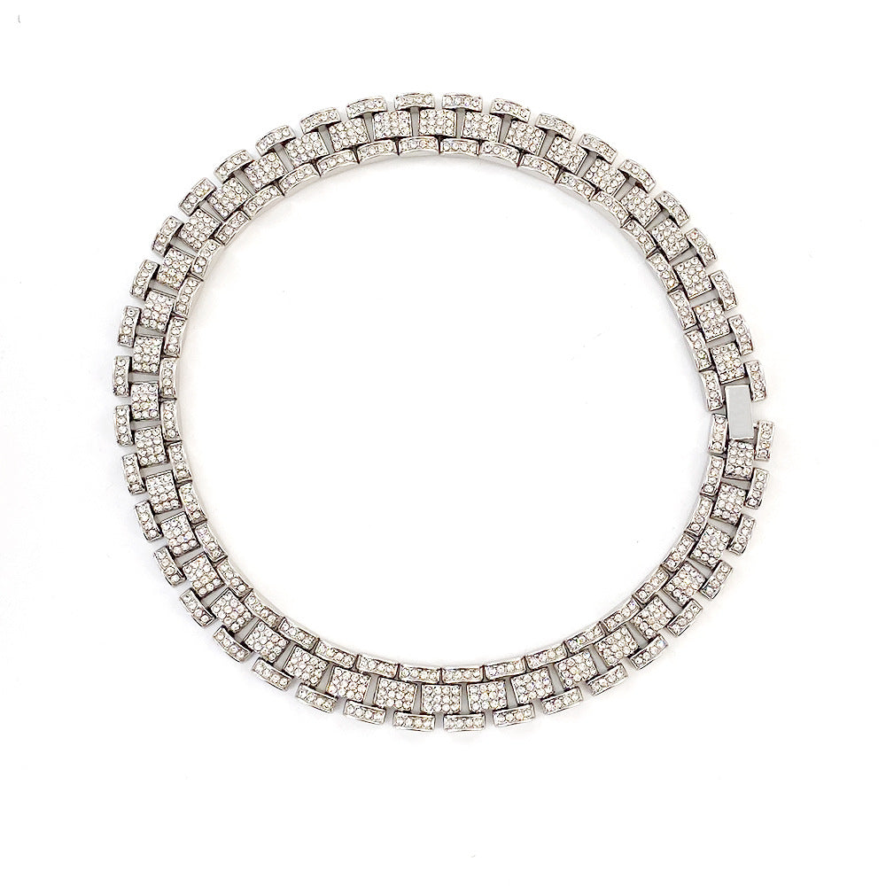 Silver Punk Bracelet Cuban Chain