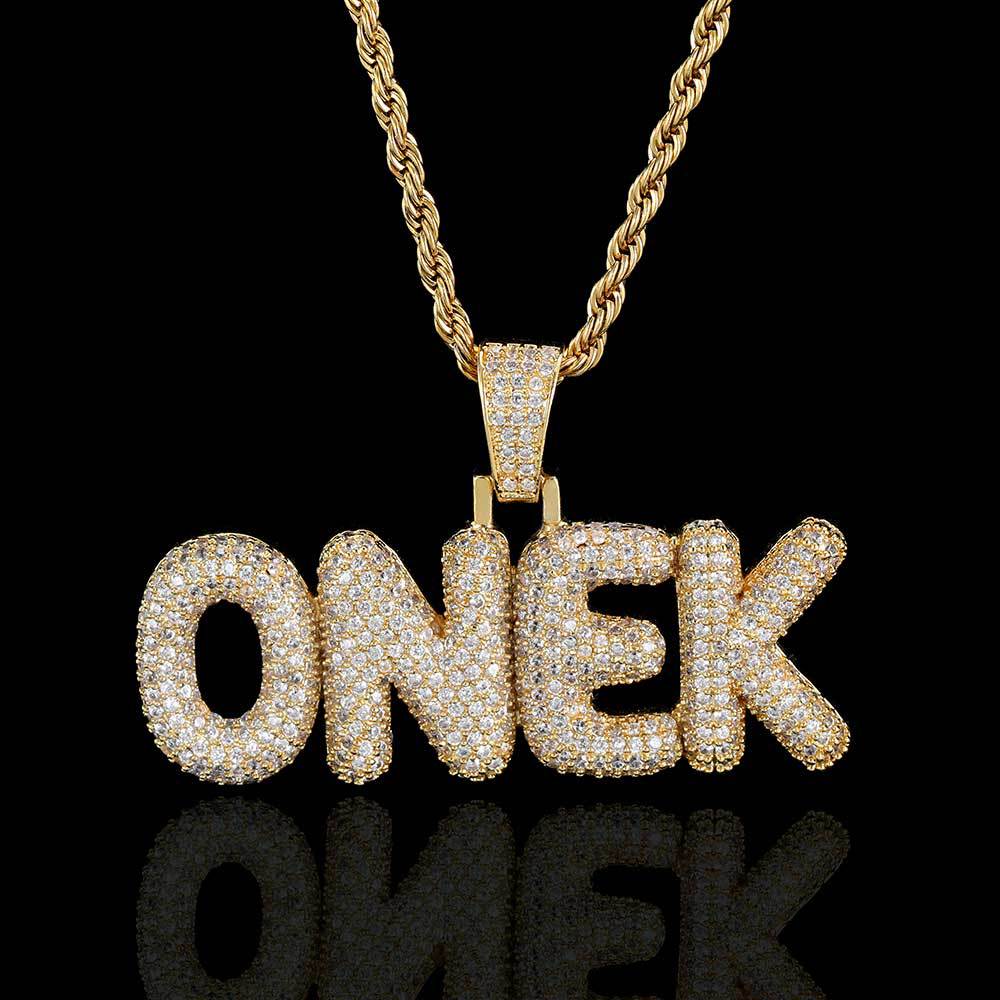 Custom Bubble English Letter Combination Necklace