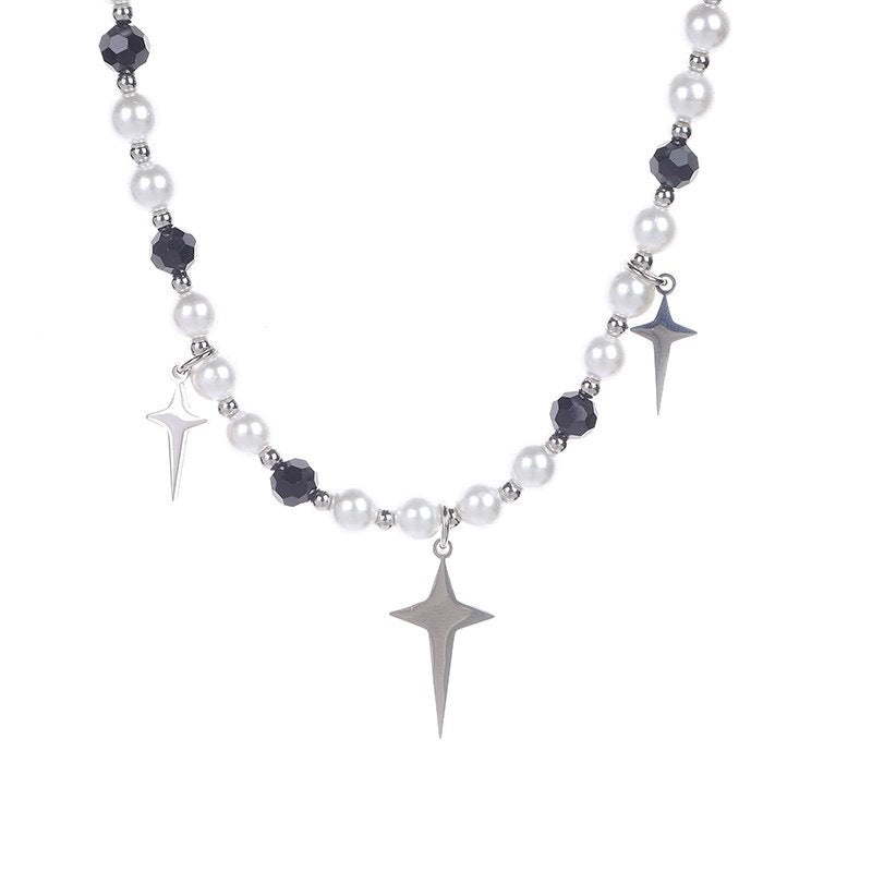 No Coloring Pearl Stitching Cross Pearl Chain
