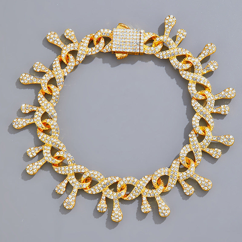 Rhinestone Water Drop Diamond Plain Bracelet