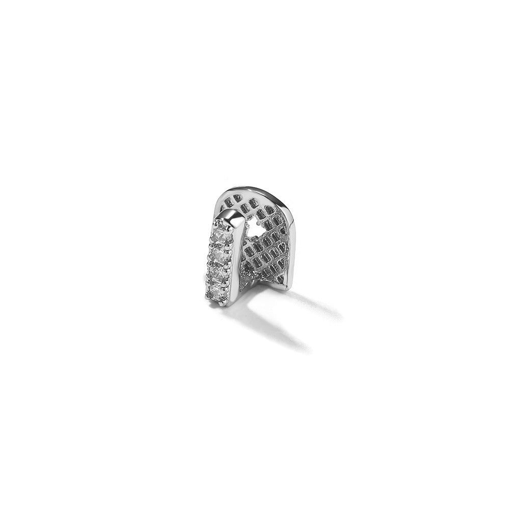 Single Hip-Hop Gold Brace Inlaid Diamond