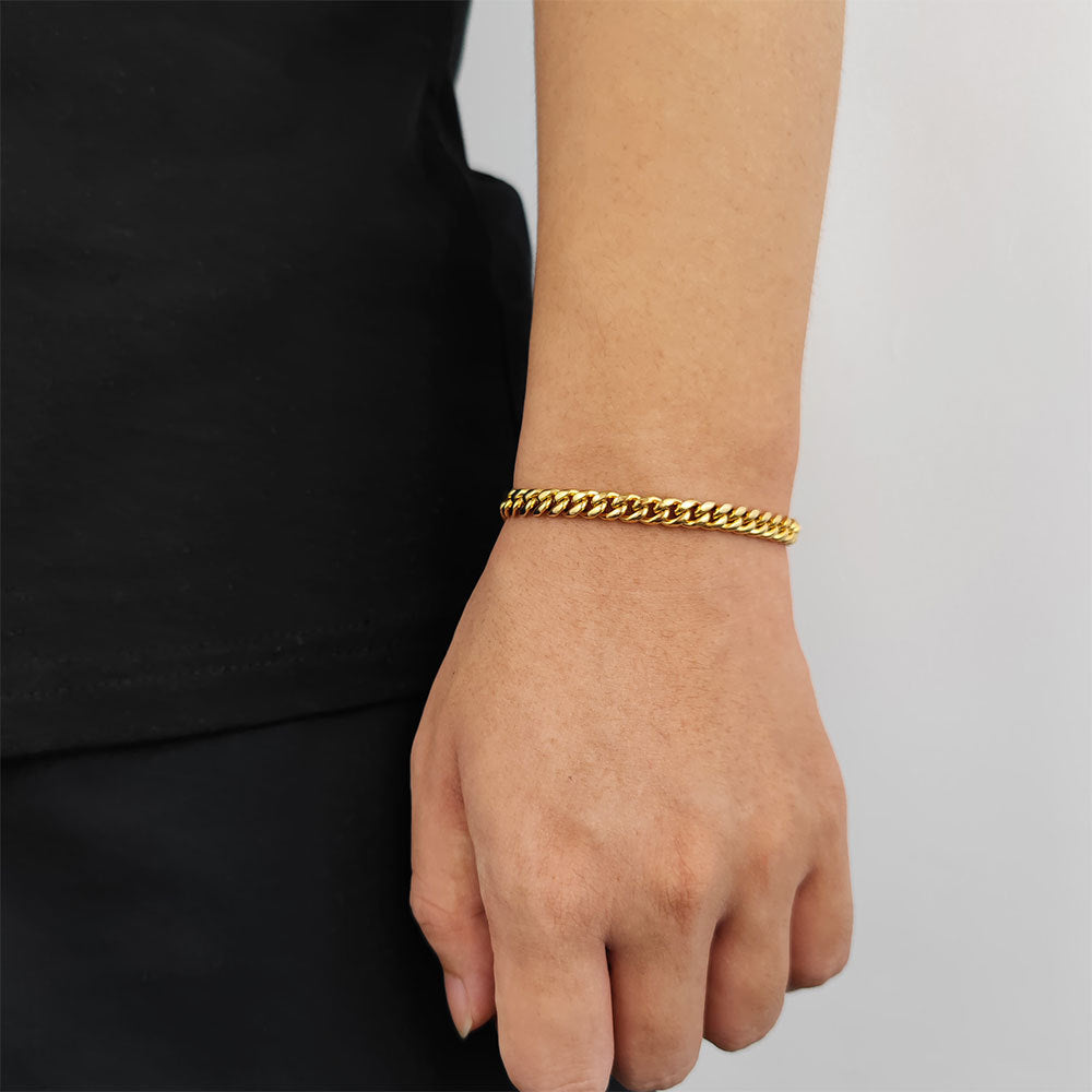 8mm Cuban Bracelet Double-sided Diamond Buckle