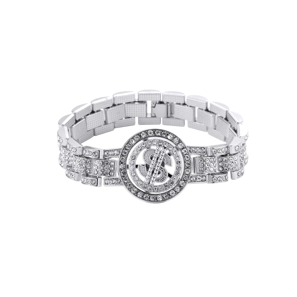 Dollar Symbol Rotating Plain Bracelet