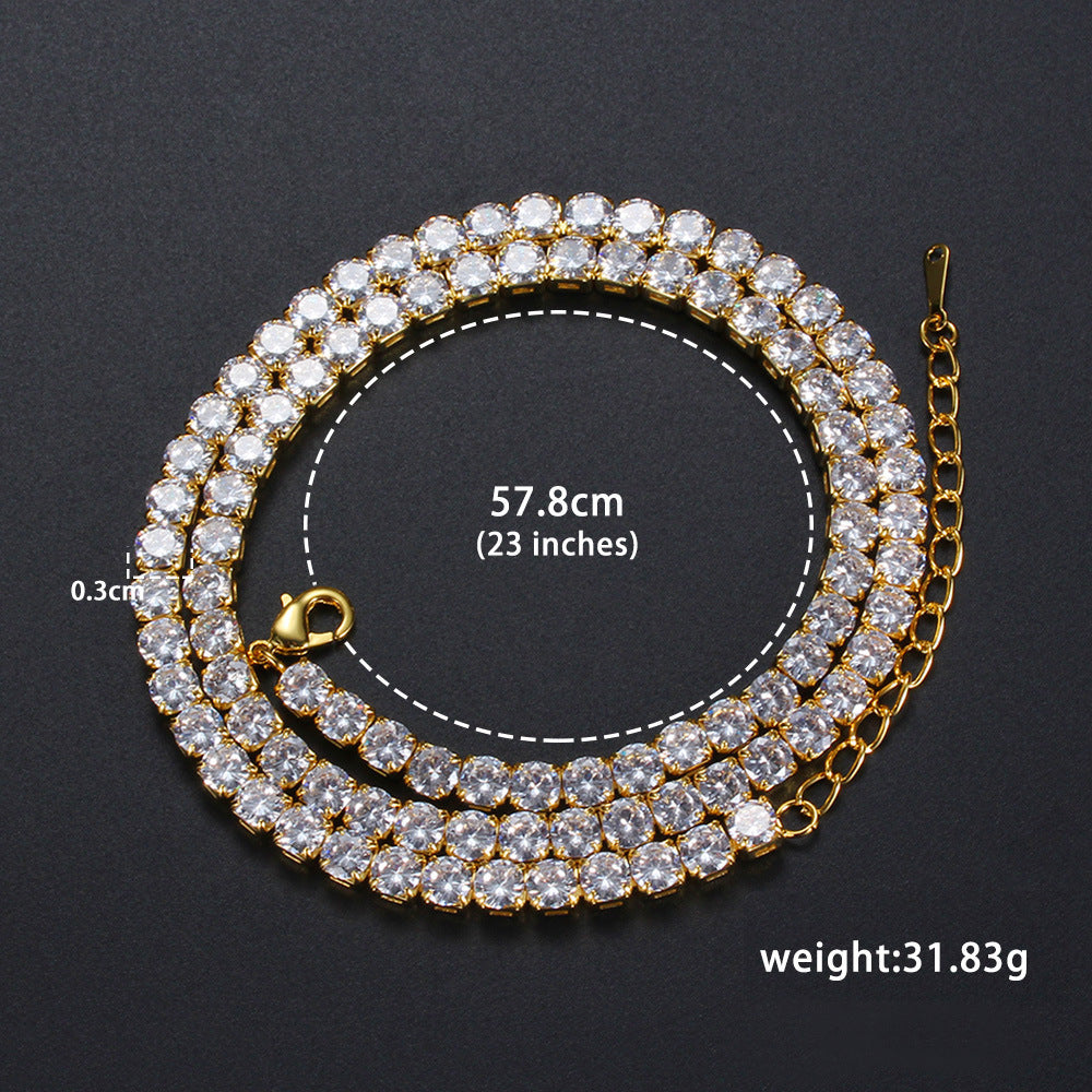 5mm 20in Golden Bottom Powder Pink Lobster Deduction Tennis Chain