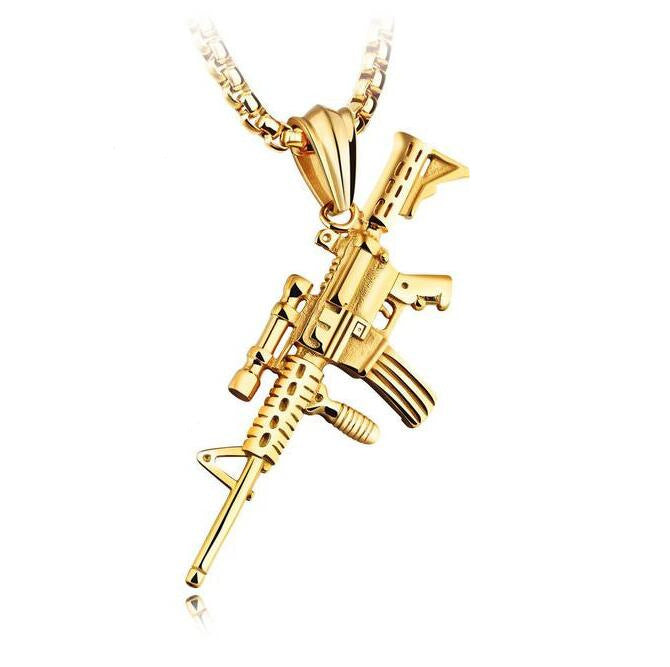 Rifle Mechanical Mold Pendant Necklace