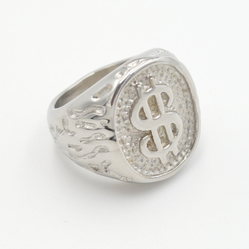 Dollar Symbol Round Designed Ring