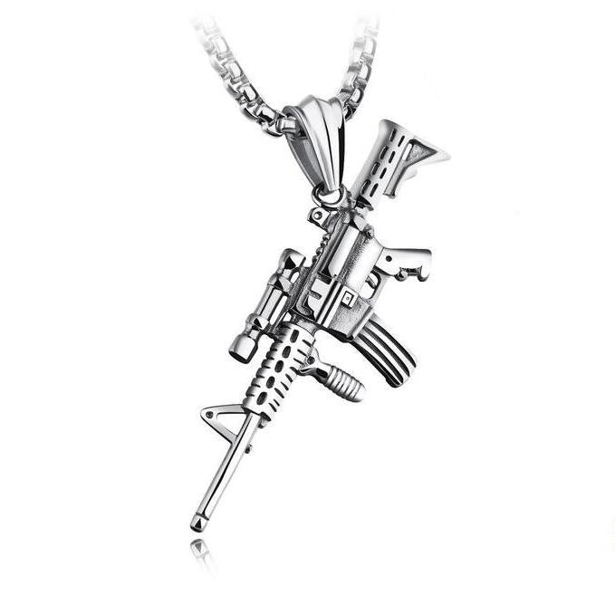 Rifle Mechanical Mold Pendant Necklace