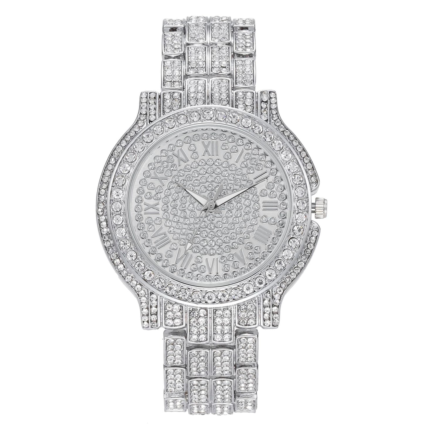 Star-Studded Roman Quartz Full Diamond Watch