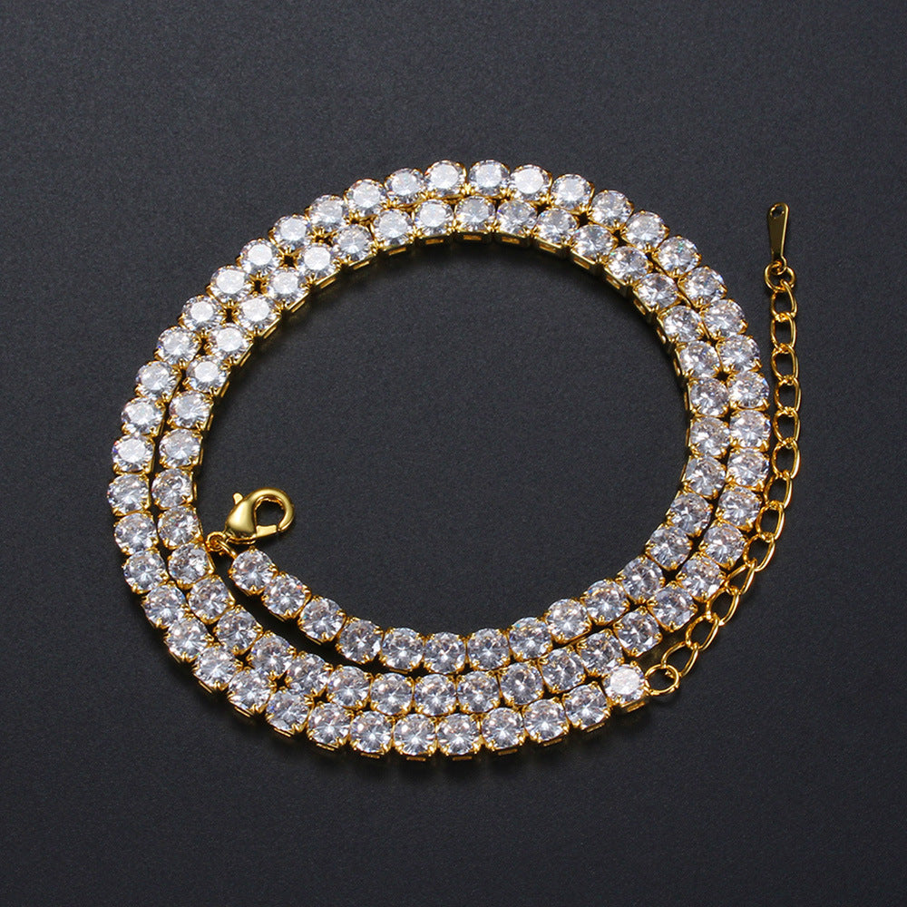 5mm 20in Golden Bottom Powder Pink Lobster Deduction Tennis Chain