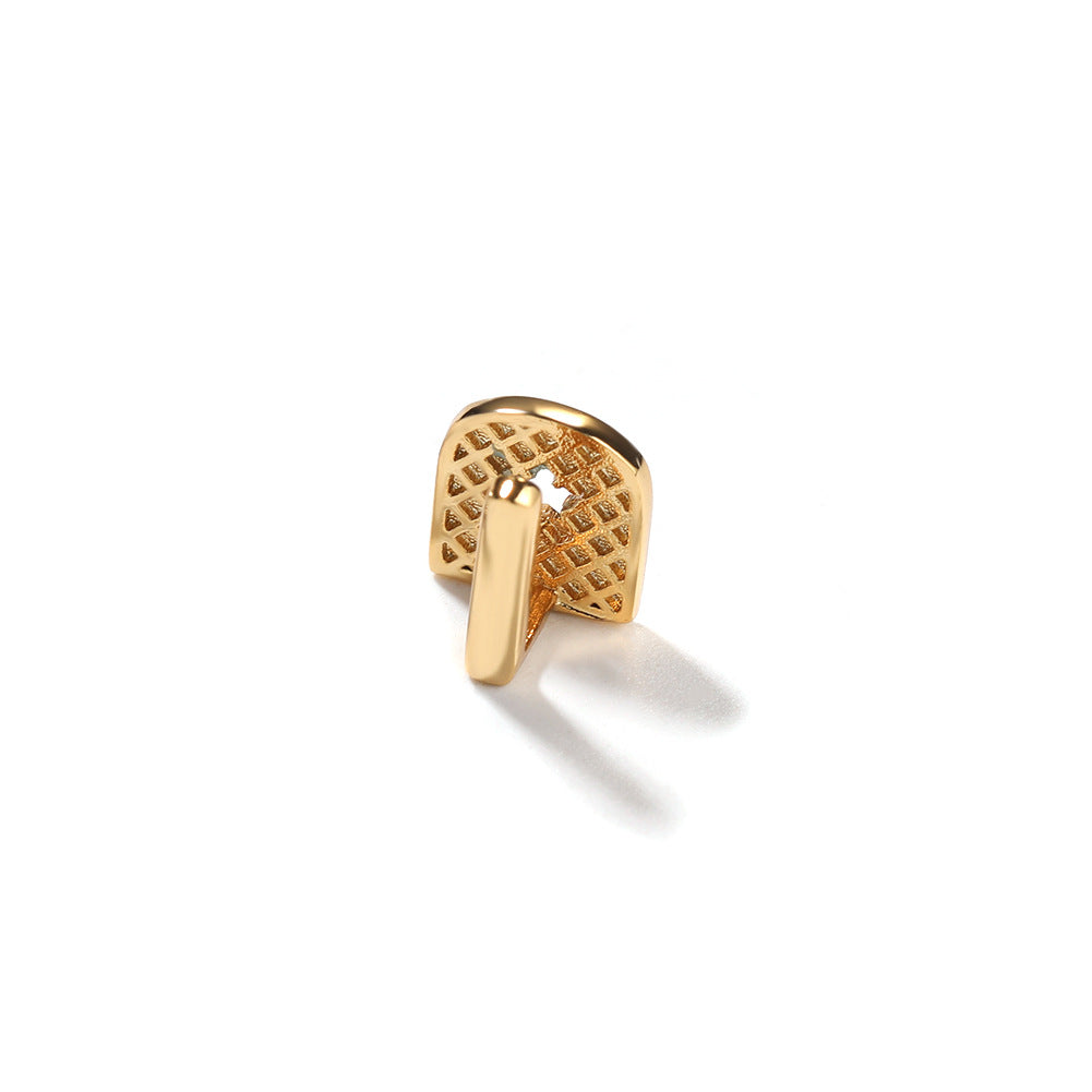 Single Hip-Hop Gold Brace Inlaid Diamond