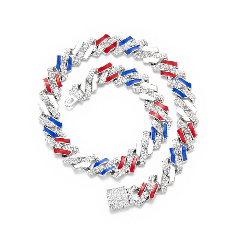 12mm Bar-shaped Constract Color Cuban Bracelet